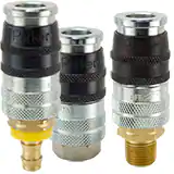 E-z-mate 系列快換陰接頭，扭轉開關空氣流通，符合 ISO 4414 排氣要求